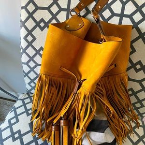 Burberry Fringed Tote w/Pouch